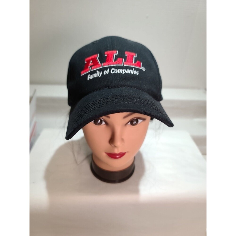 Rare USA  All Family of Companies Black Cotton Strapback Baseball Cap Hat